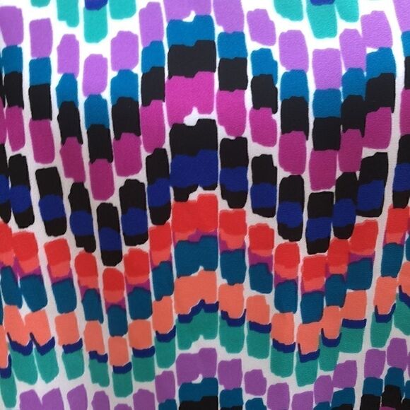 AQUA CHEVRON ZIGZAG MULTICOLOR TANK TOP CAMI SZ L - Picture 7 of 8